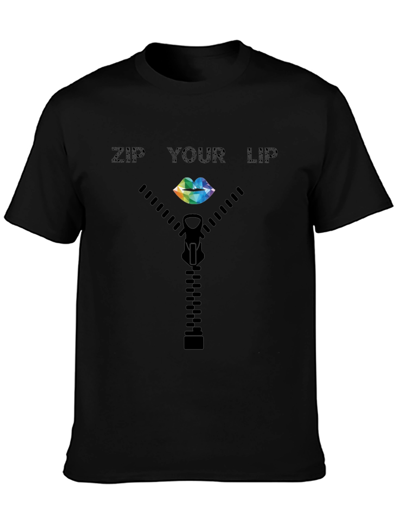 Zip Your Lip T-Shirt - Quirky Graphic Tee