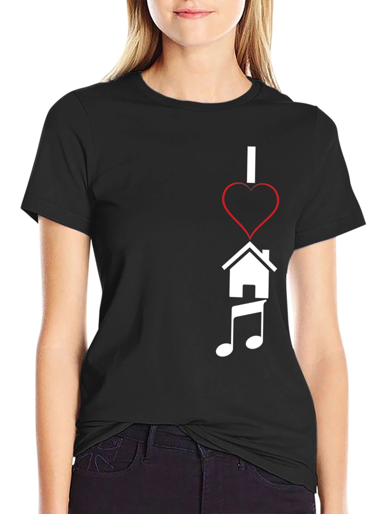 I Heart House Music Black Tee