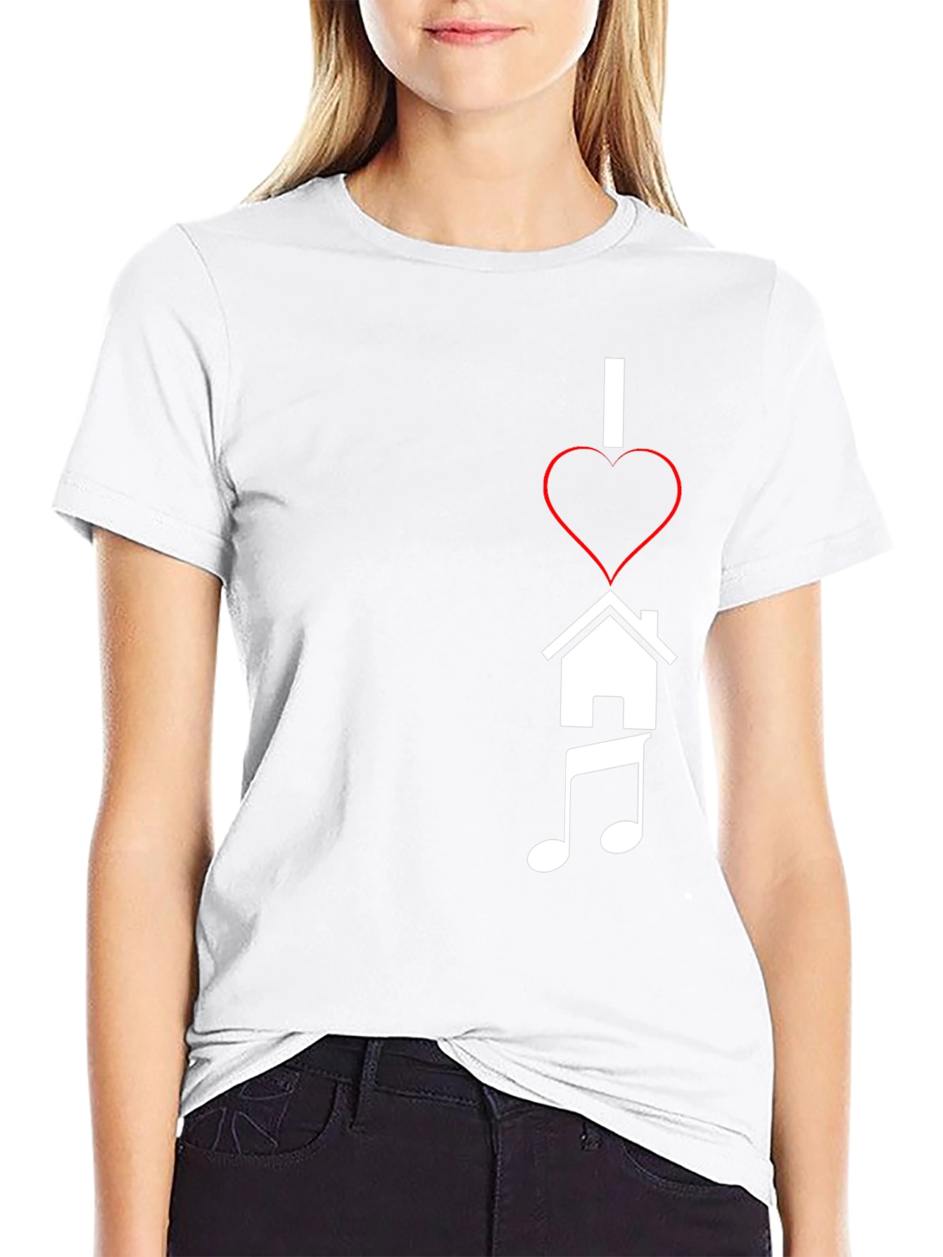 I Heart House Music Black Tee