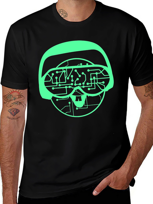 Tech Skull Graphic Tee - VR Headset Circuit Design