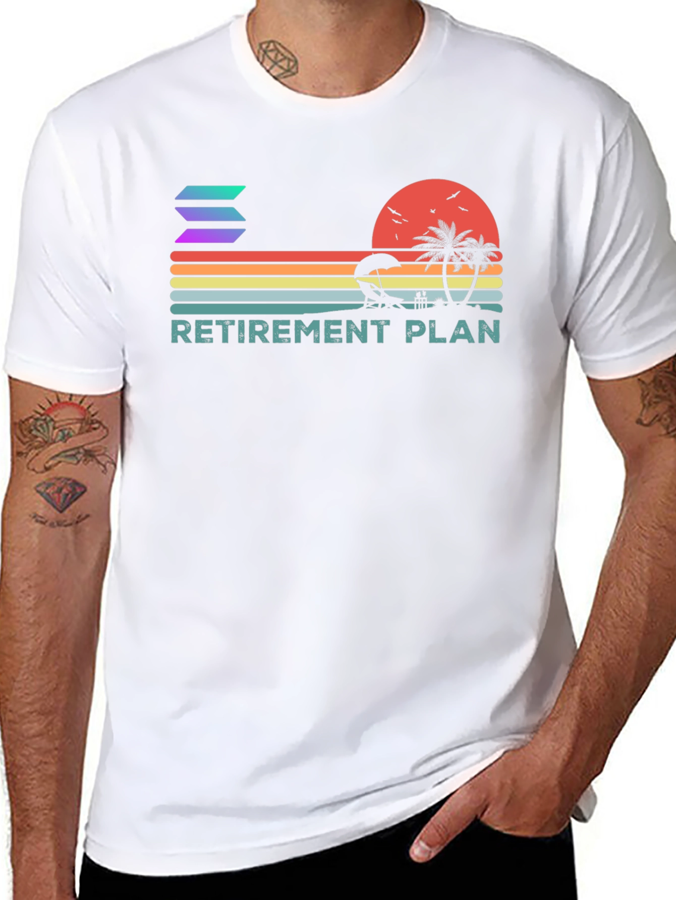 Solana Retirement Plan T-Shirt | Crypto Beach Vacation Tee
