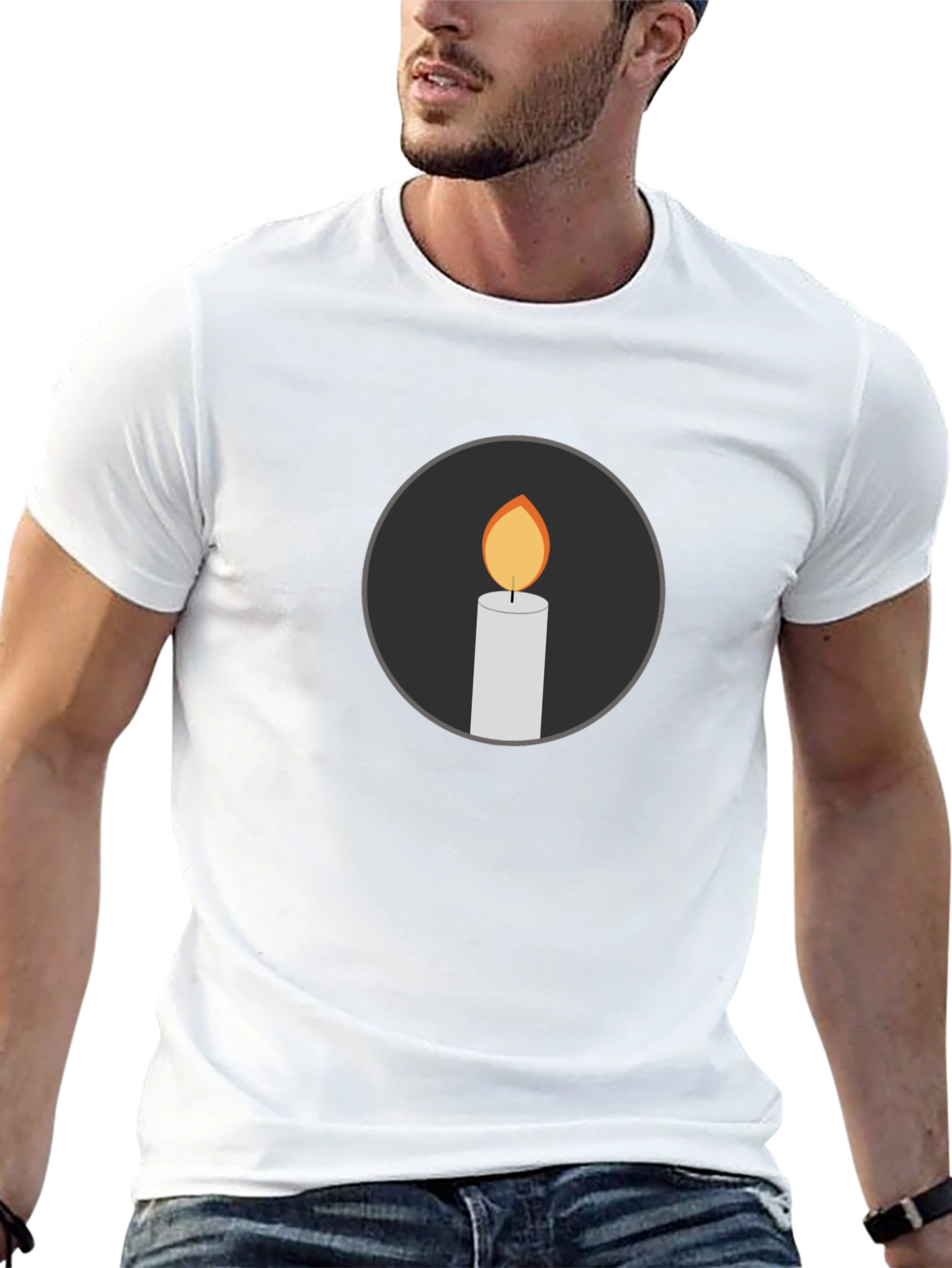 Candle Graphic Black T-Shirt