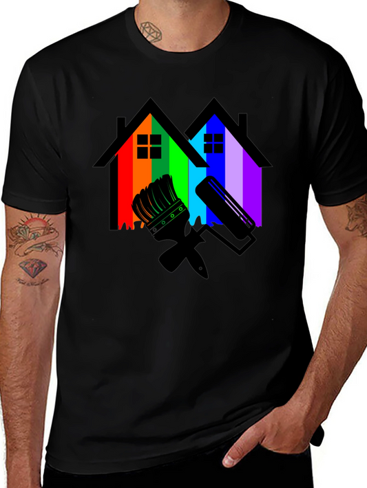 Rainbow House Painting T-Shirt