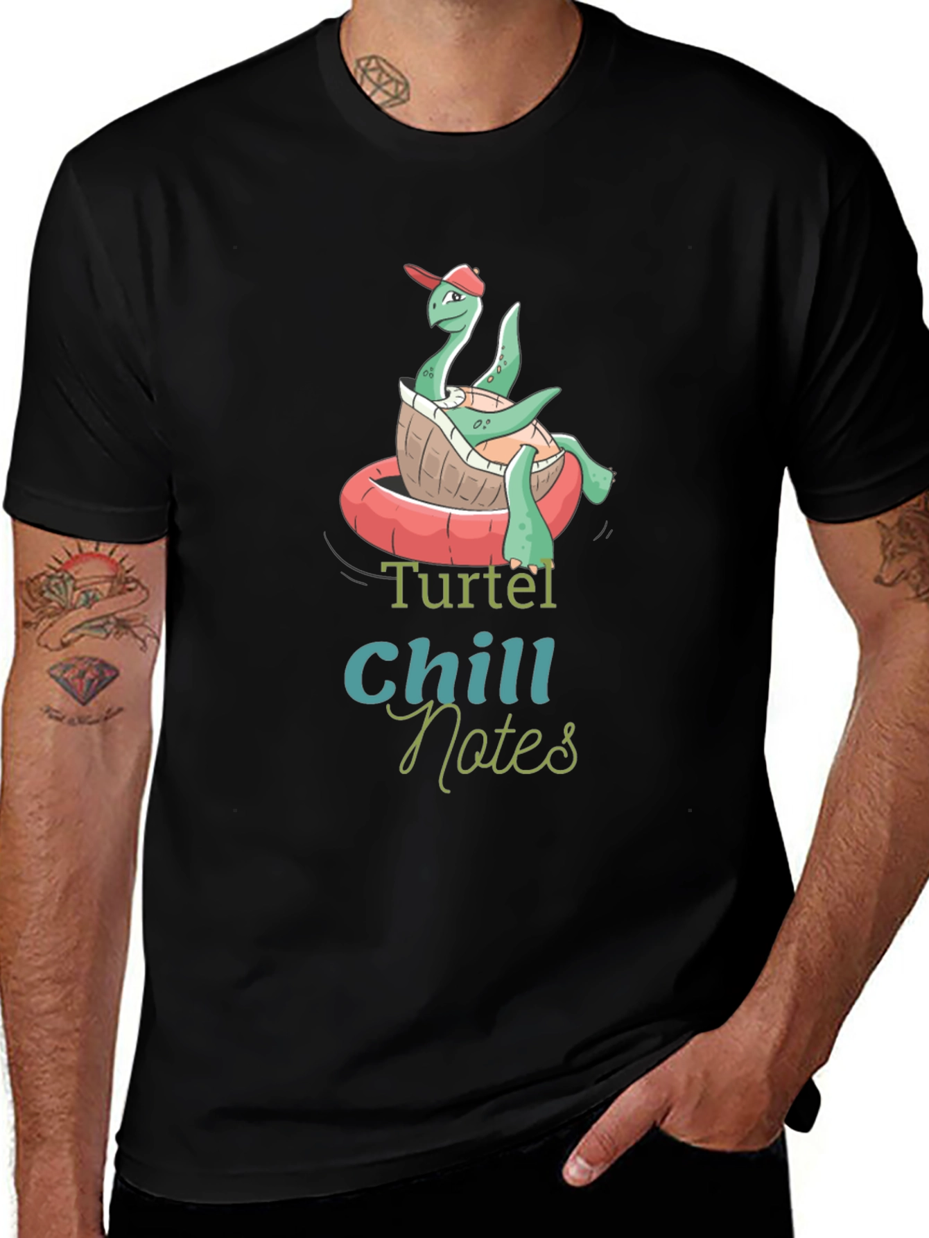 Turtel Chill Notes Black T-Shirt