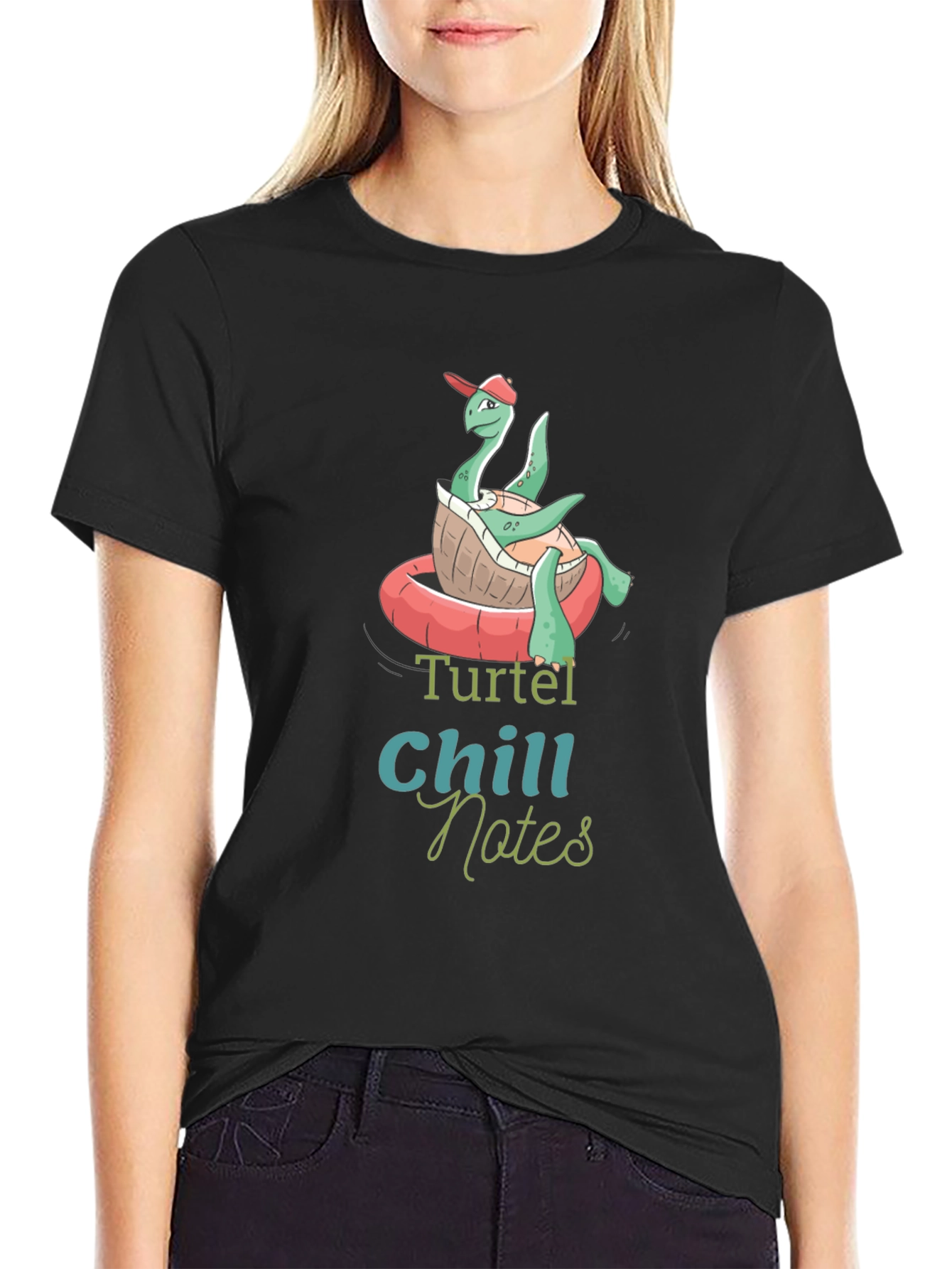 Turtel Chill Notes Black T-Shirt