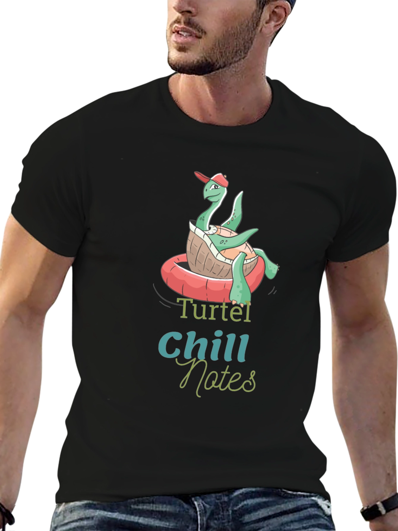 Turtel Chill Notes Black T-Shirt