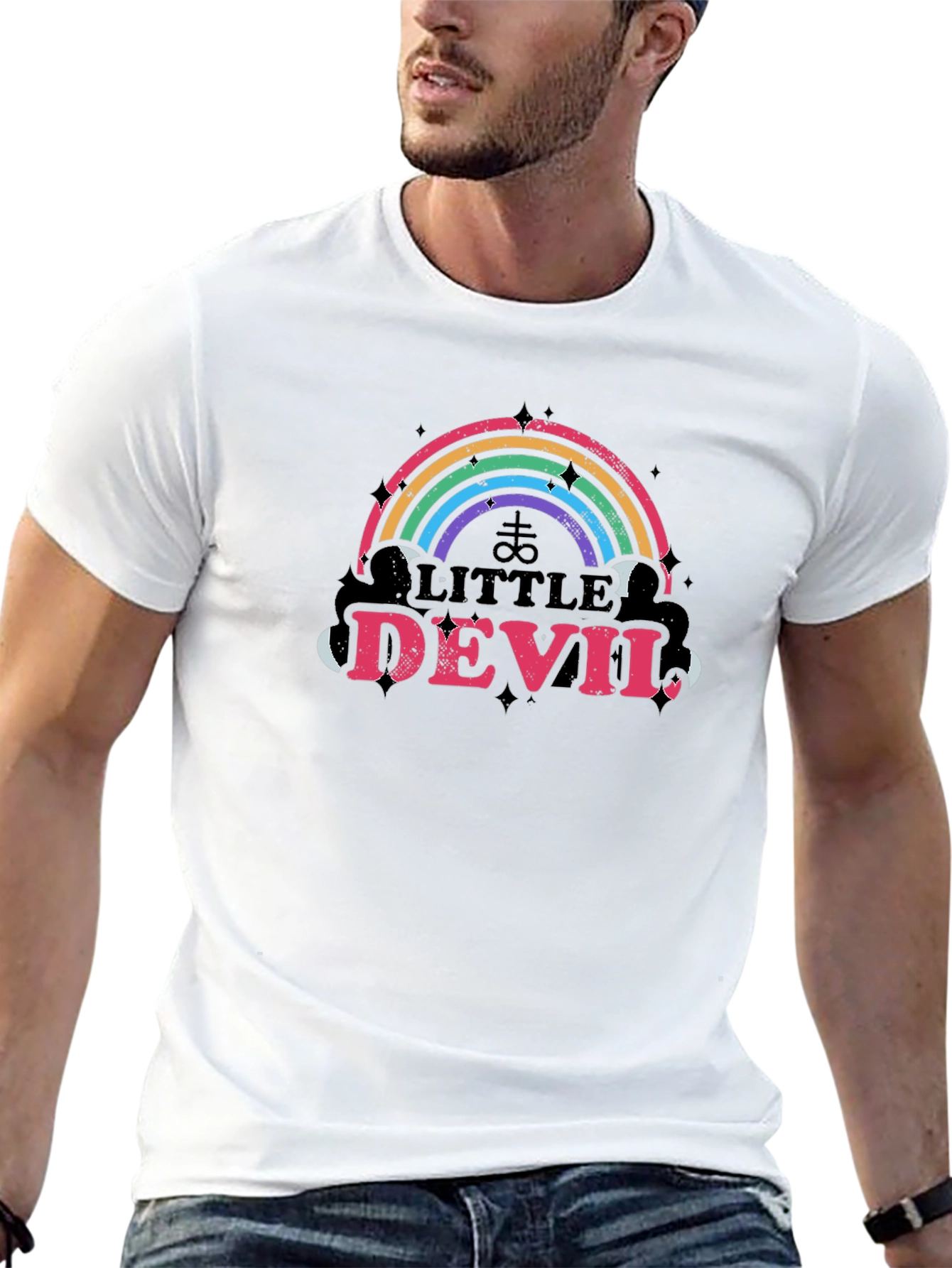 Little Devil Rainbow Graphic T-Shirt