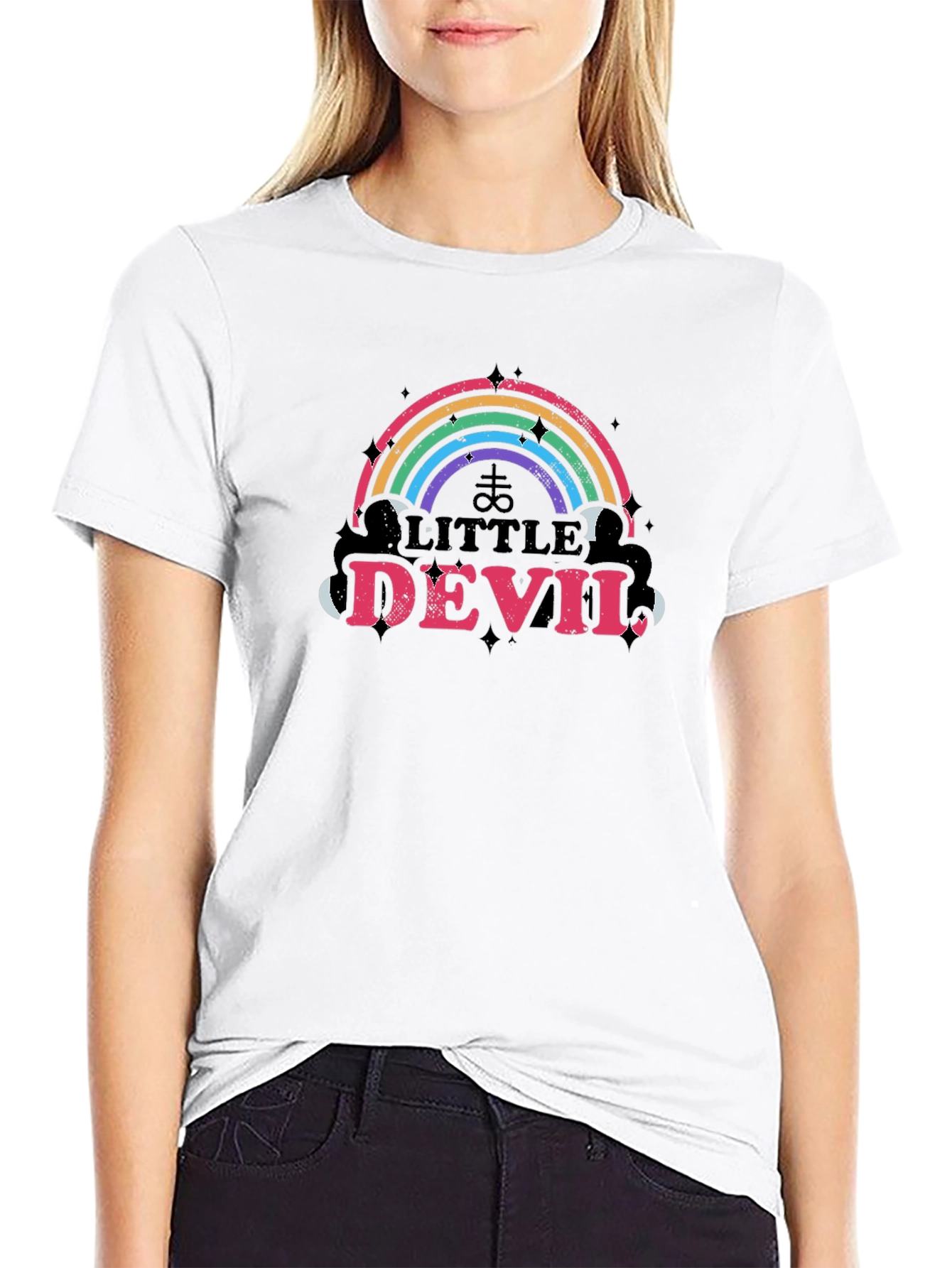 Little Devil Rainbow Graphic T-Shirt