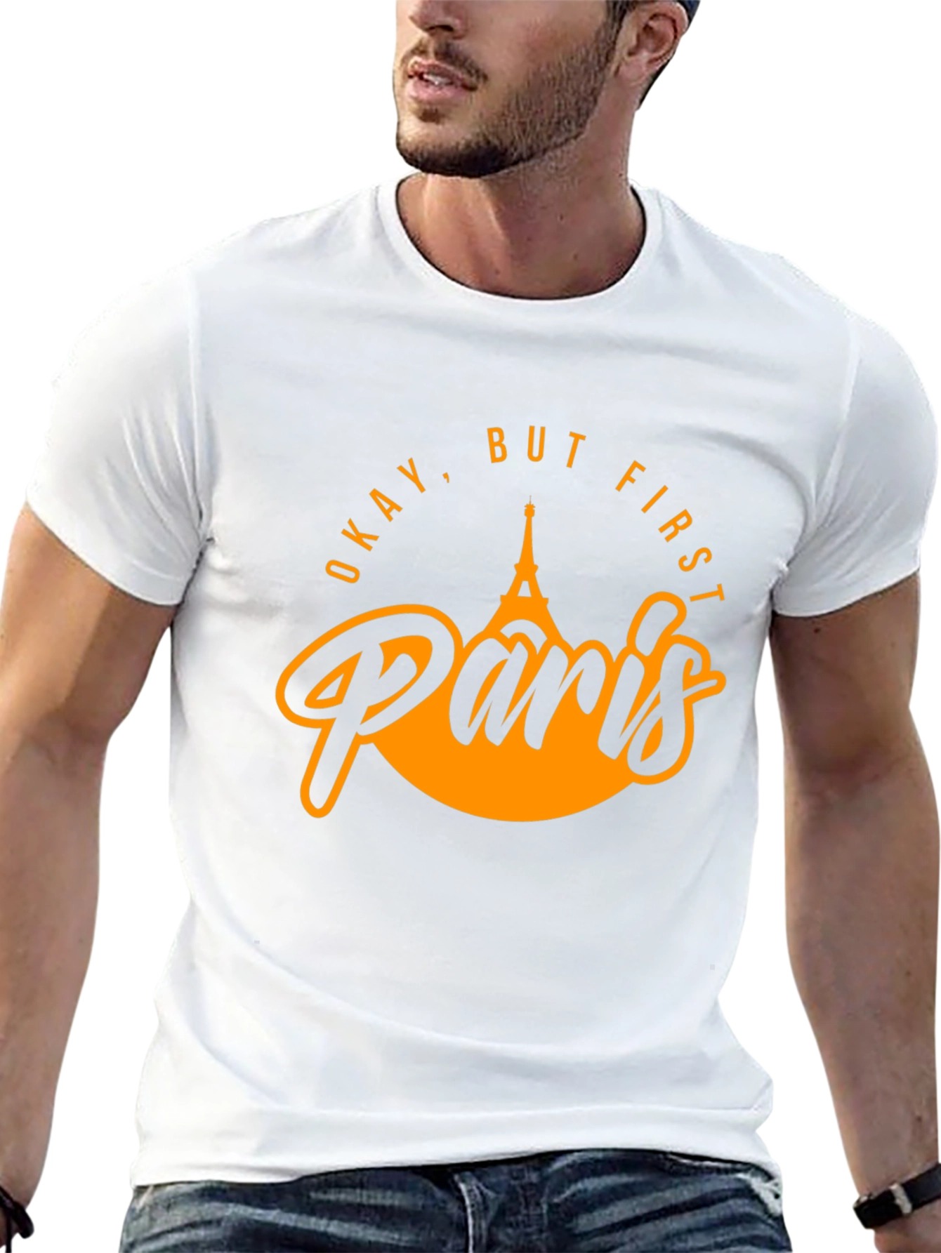 Okay But First Paris Black Graphic Tee