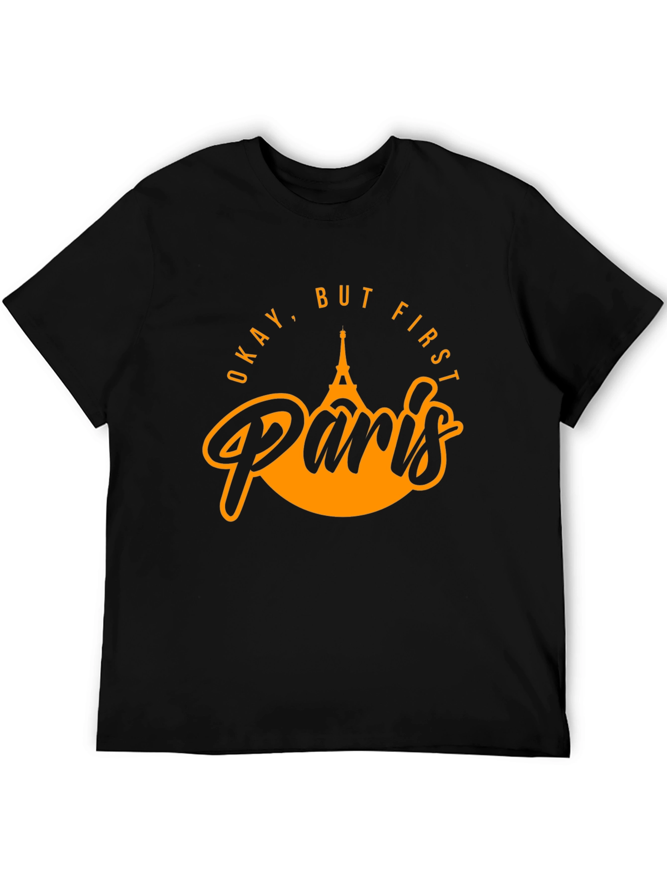 Okay But First Paris Black Graphic Tee