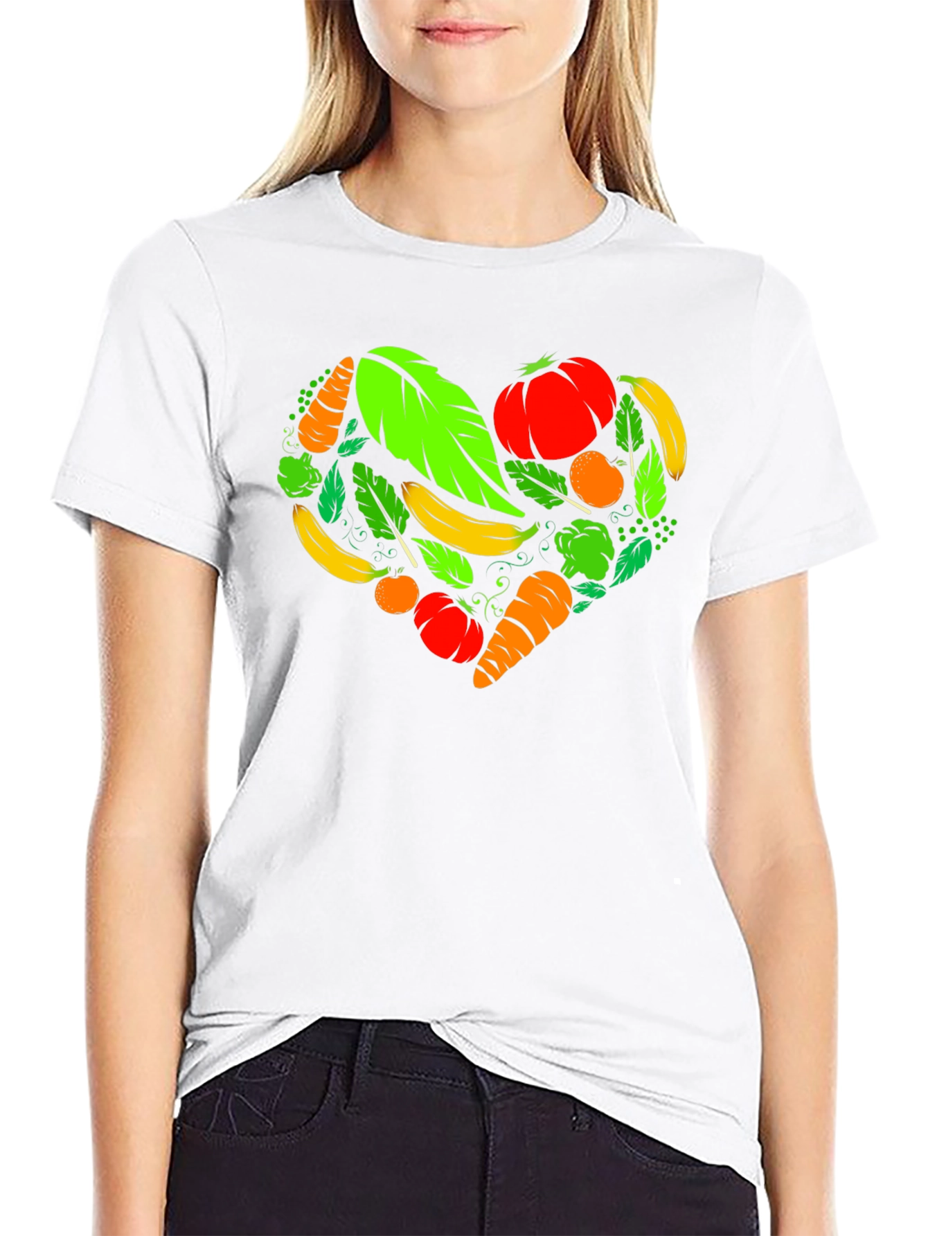 Vegan Heart Black T-Shirt - Plant Based Love