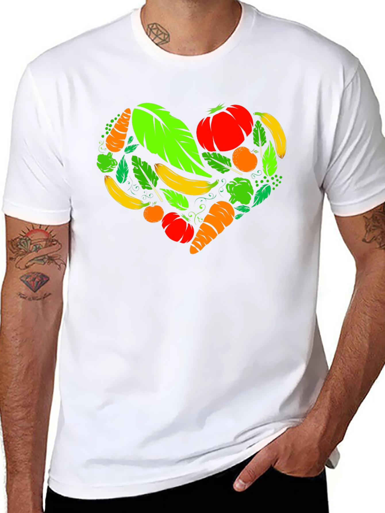 Vegan Heart Black T-Shirt - Plant Based Love