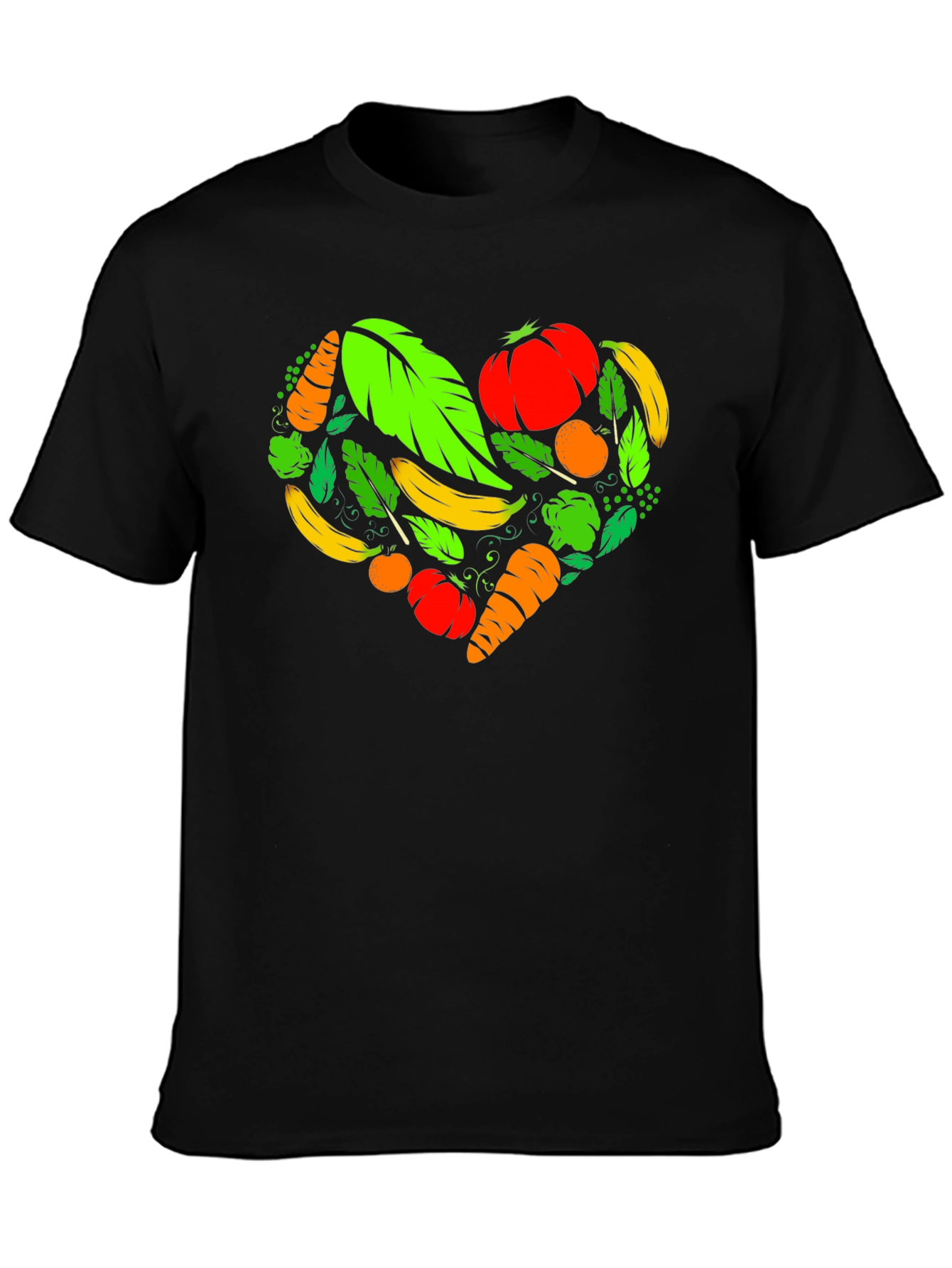 Vegan Heart Black T-Shirt - Plant Based Love