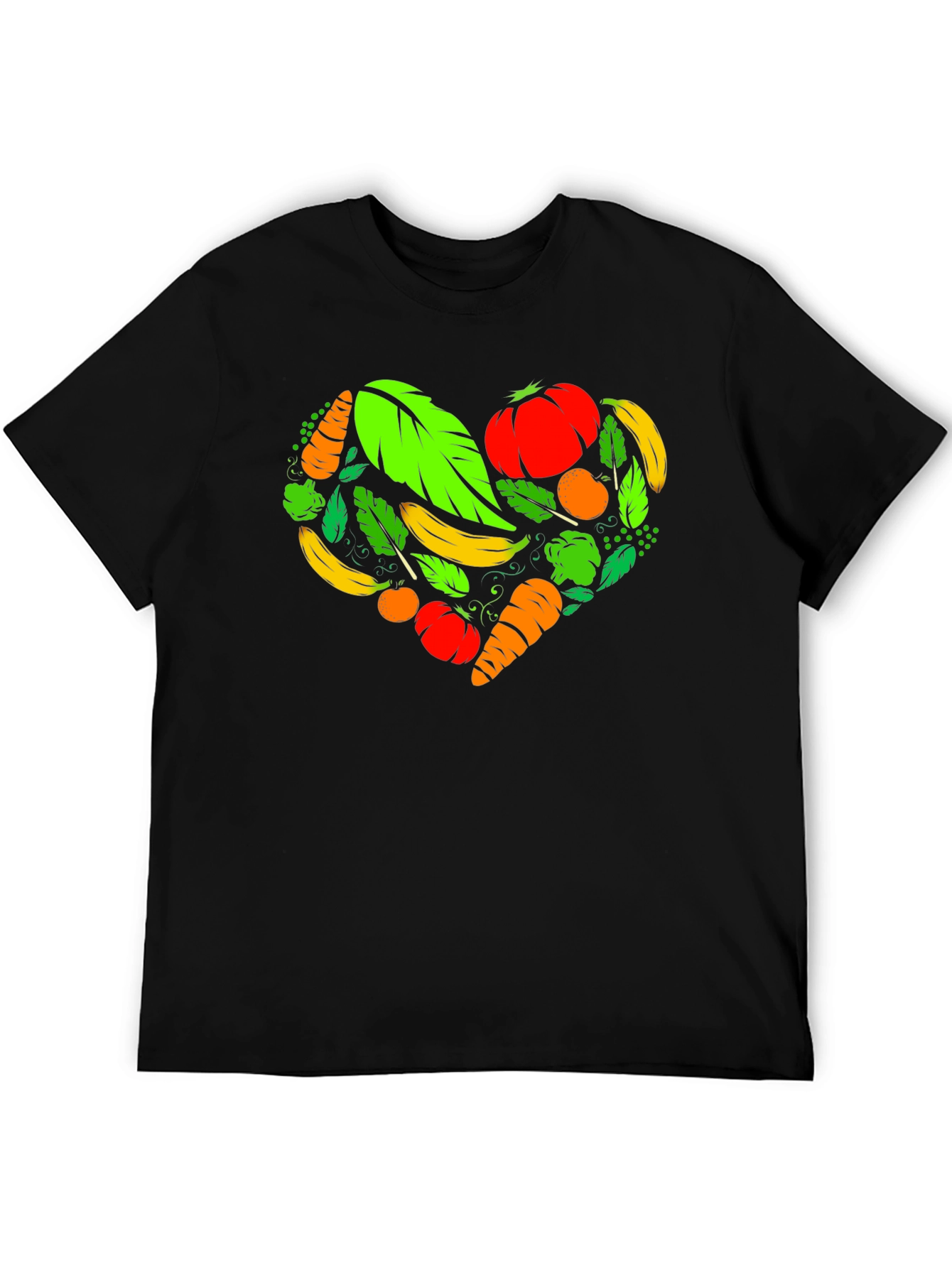 Vegan Heart Black T-Shirt - Plant Based Love
