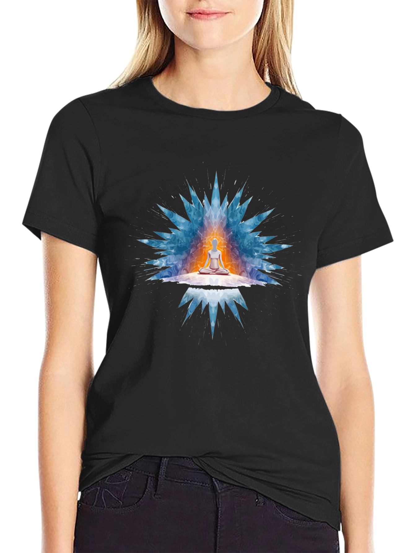 Meditative Aura Graphic Tee - Unisex Black T-Shirt