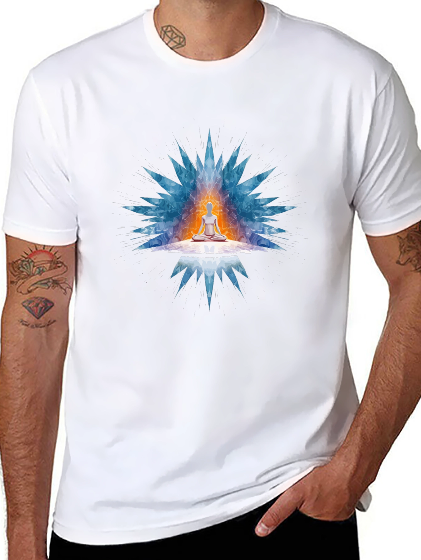 Meditative Aura Graphic Tee - Unisex Black T-Shirt