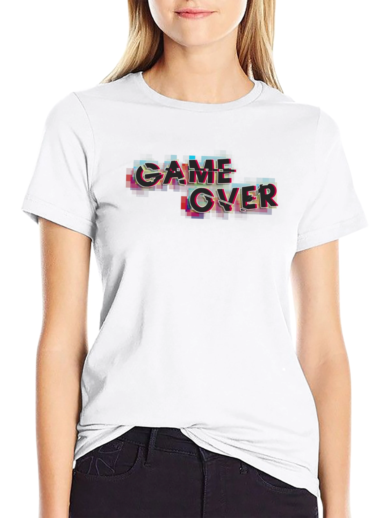 Game Over Glitch Black T-Shirt