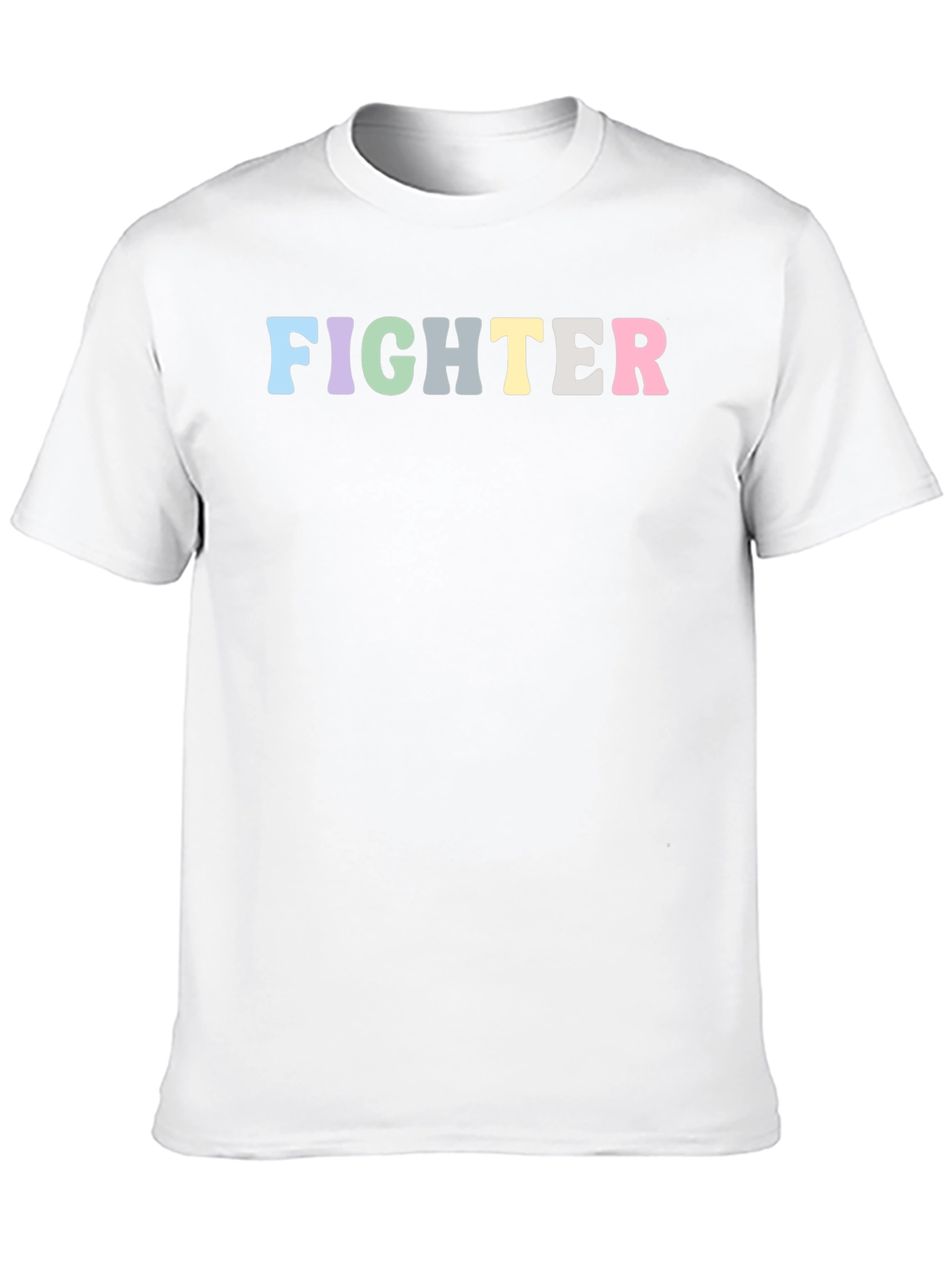 Fighter Rainbow Text Black T-Shirt