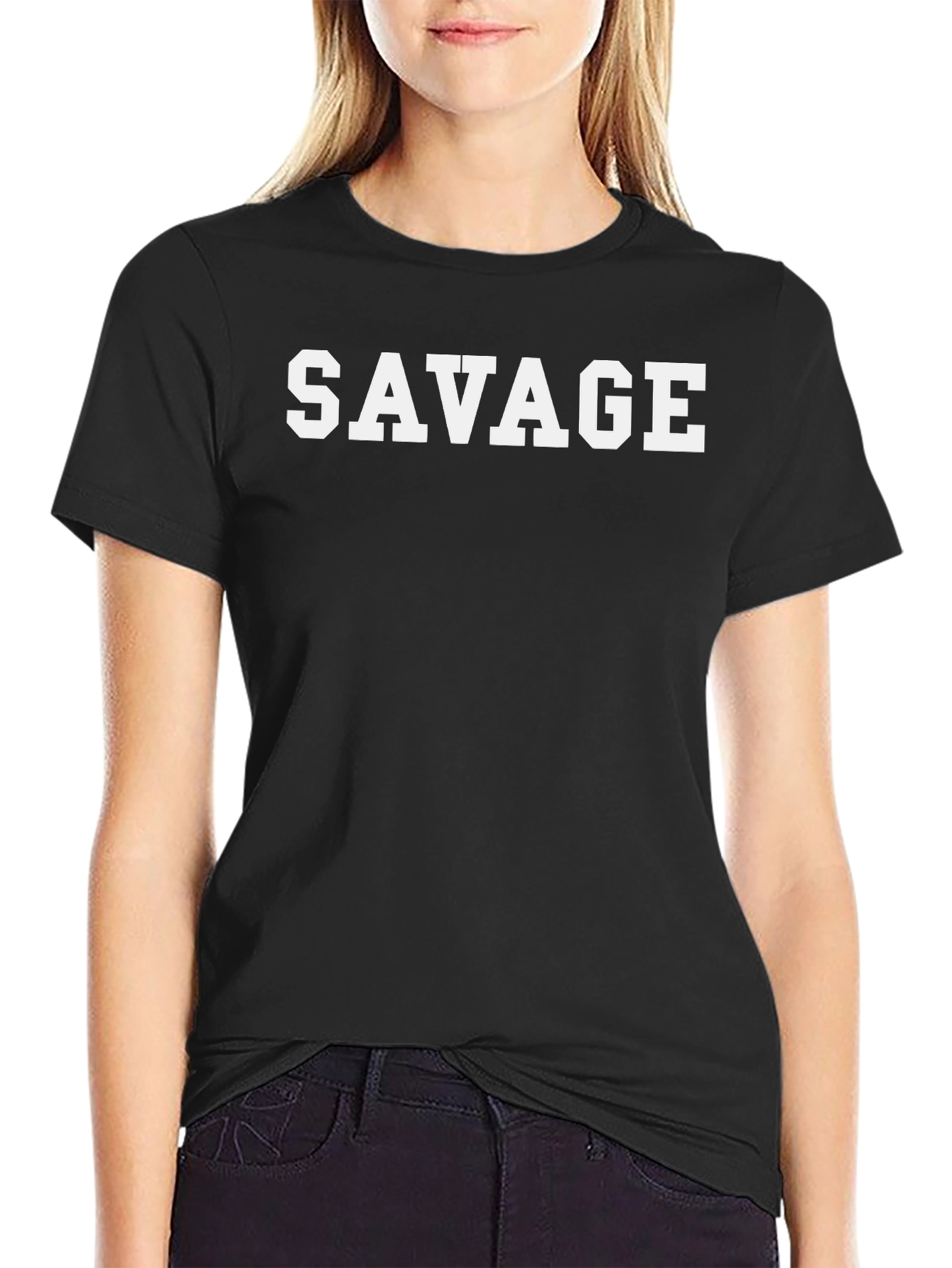 Savage Graphic Print Crew Neck T-Shirt