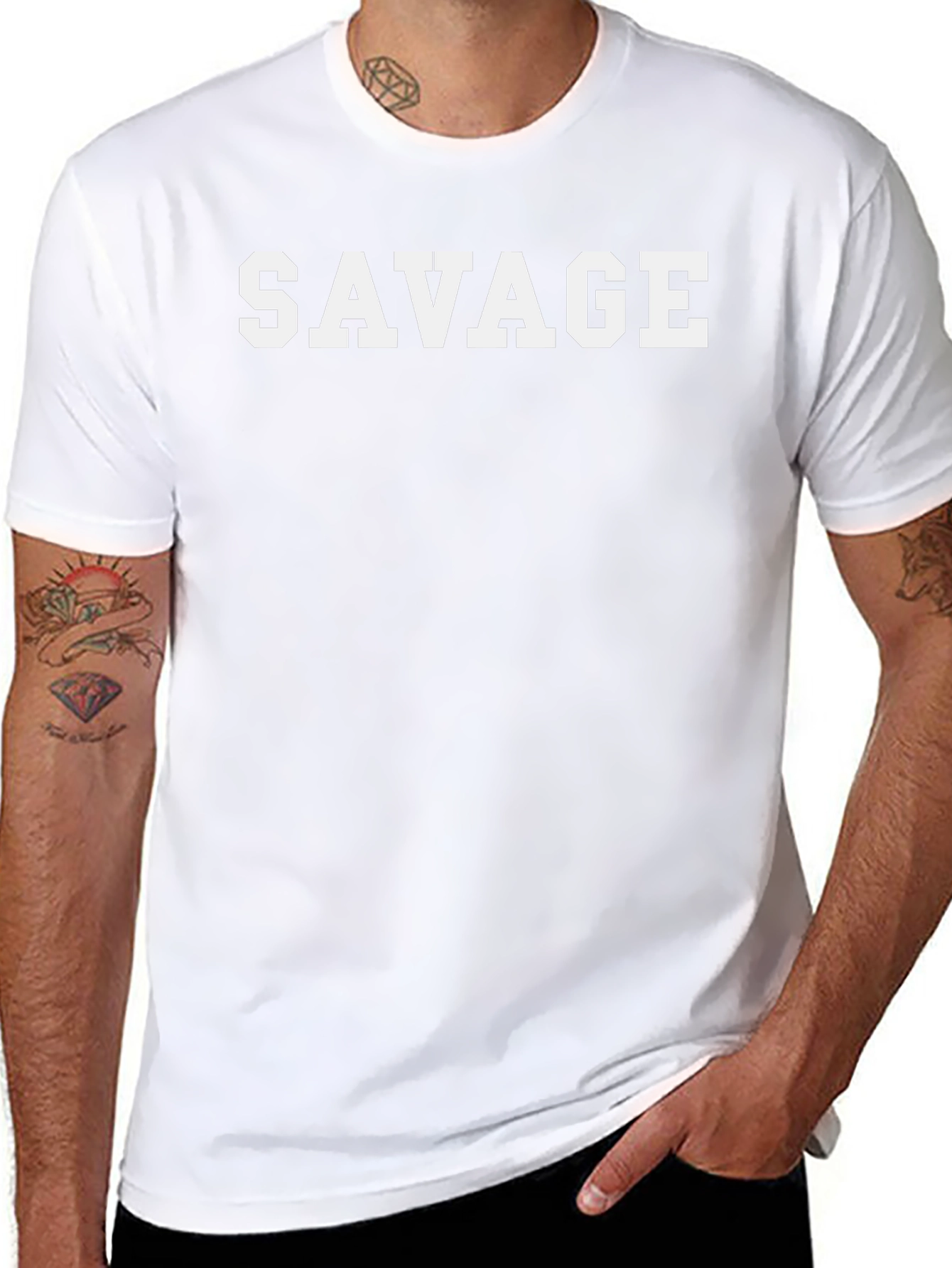 Savage Graphic Print Crew Neck T-Shirt