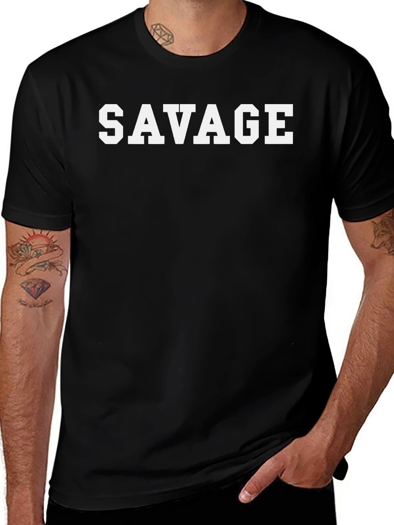 Savage Graphic Print Crew Neck T-Shirt