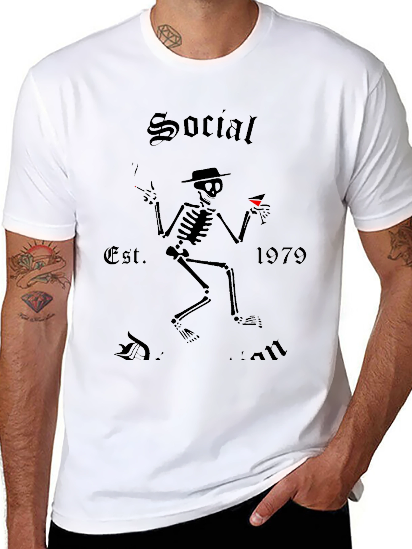 Social Distortion Skeleton Martini Graphic Tee