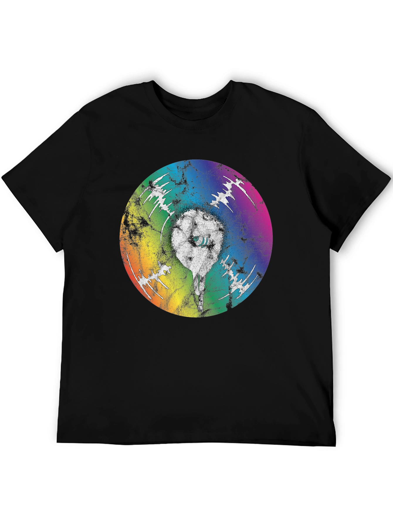 Rainbow Eye Graphic Black T-Shirt