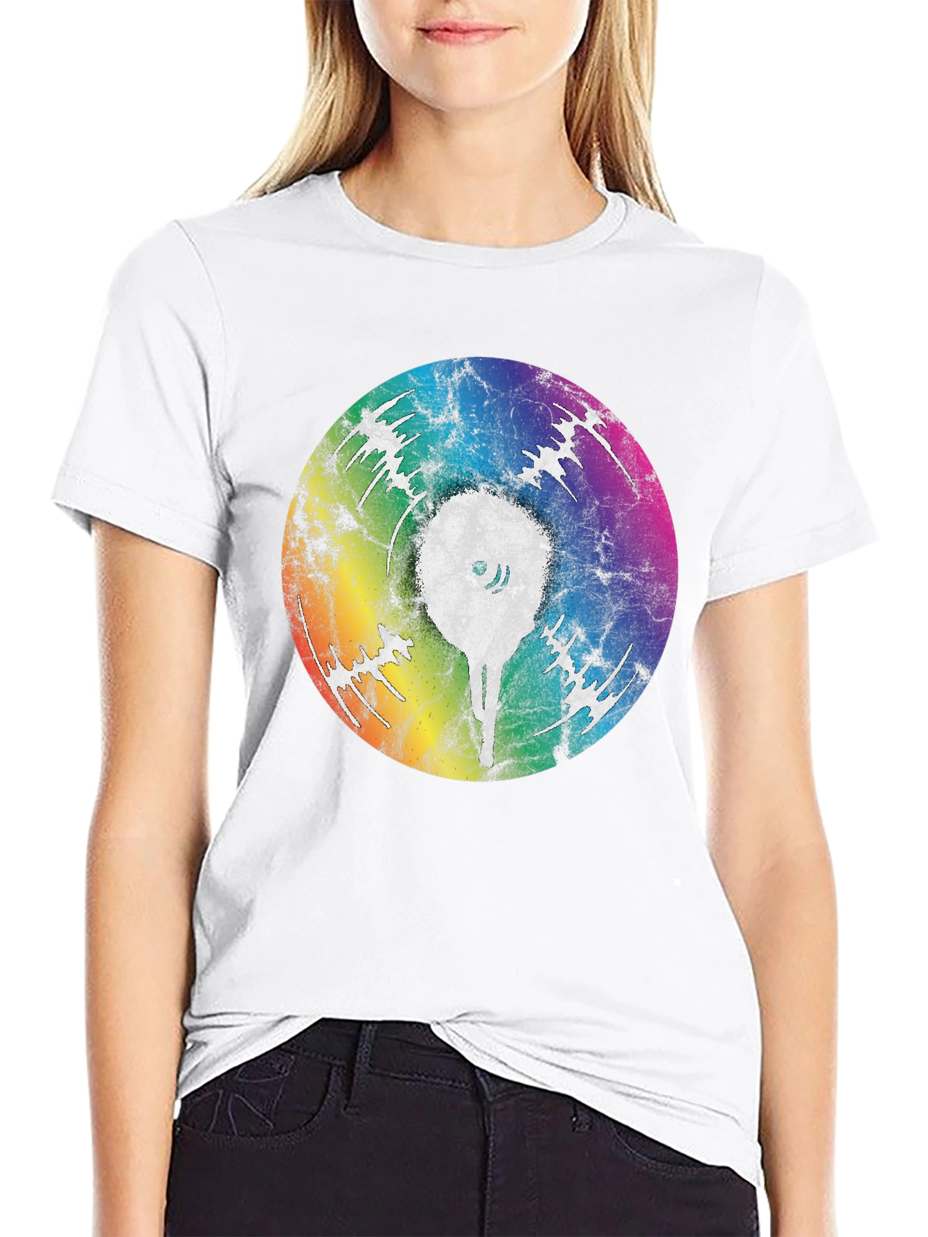Rainbow Eye Graphic Black T-Shirt