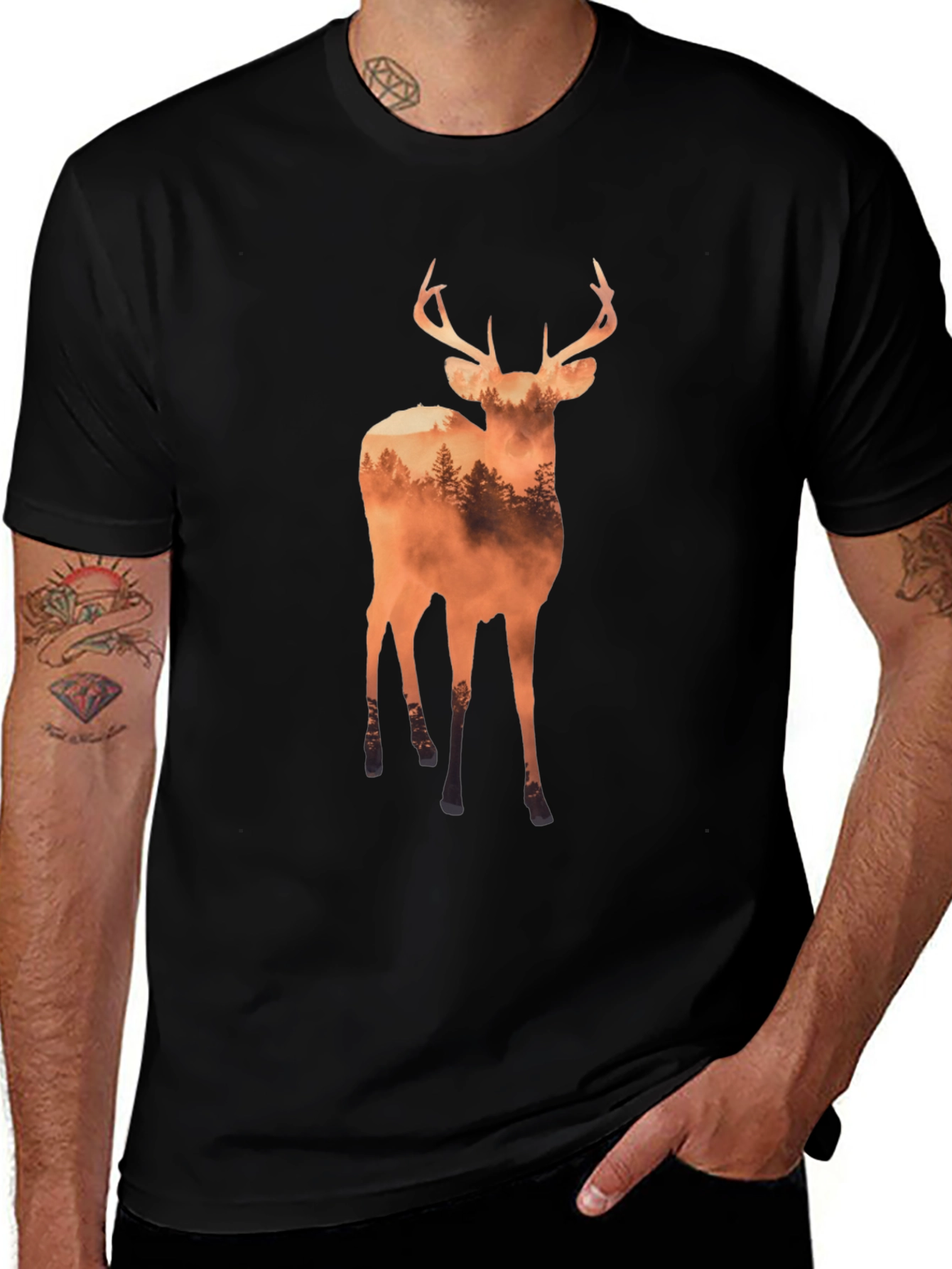 Deer Forest Graphic Tee - Nature Inspired T-Shirt