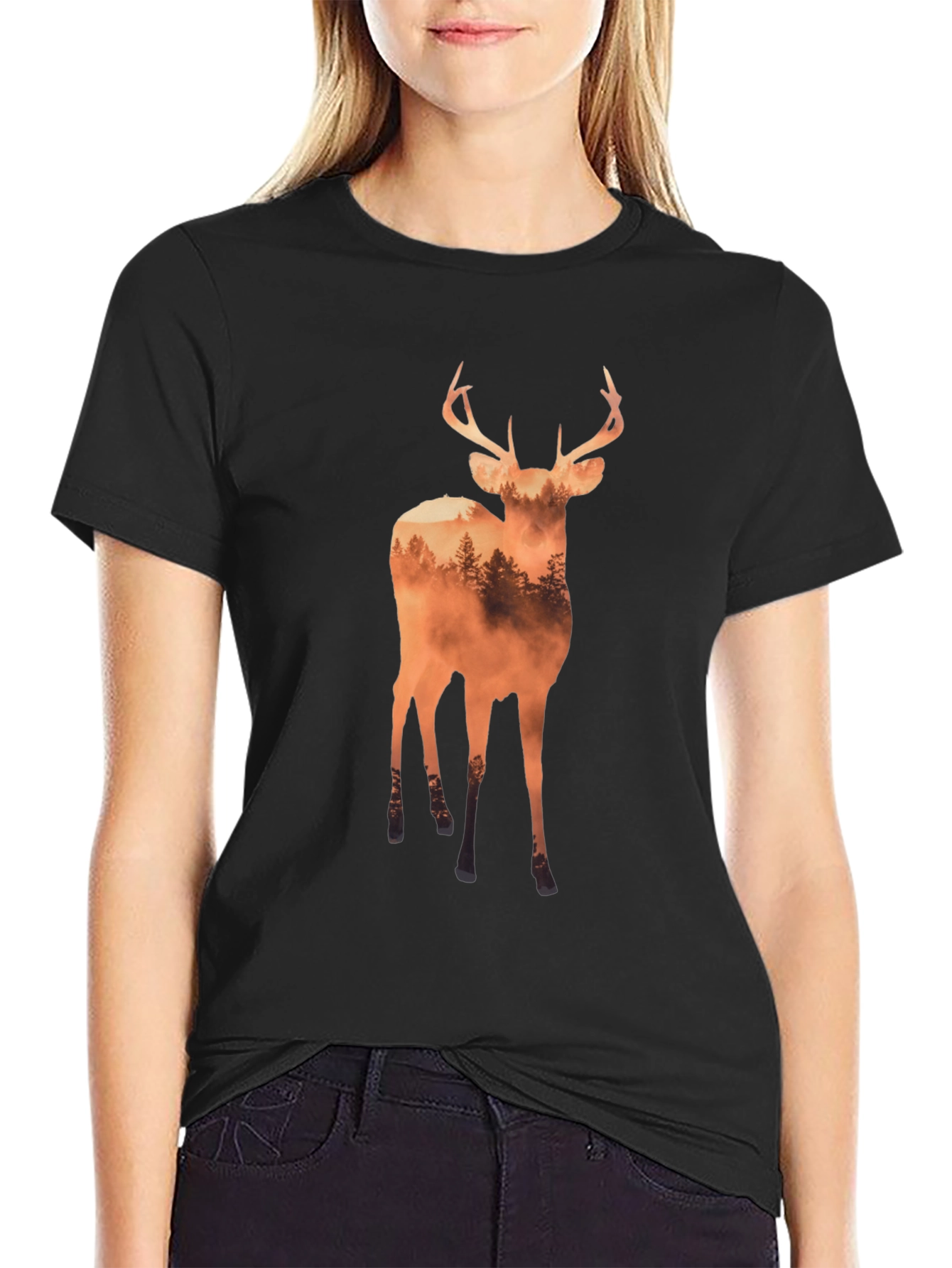 Deer Forest Graphic Tee - Nature Inspired T-Shirt