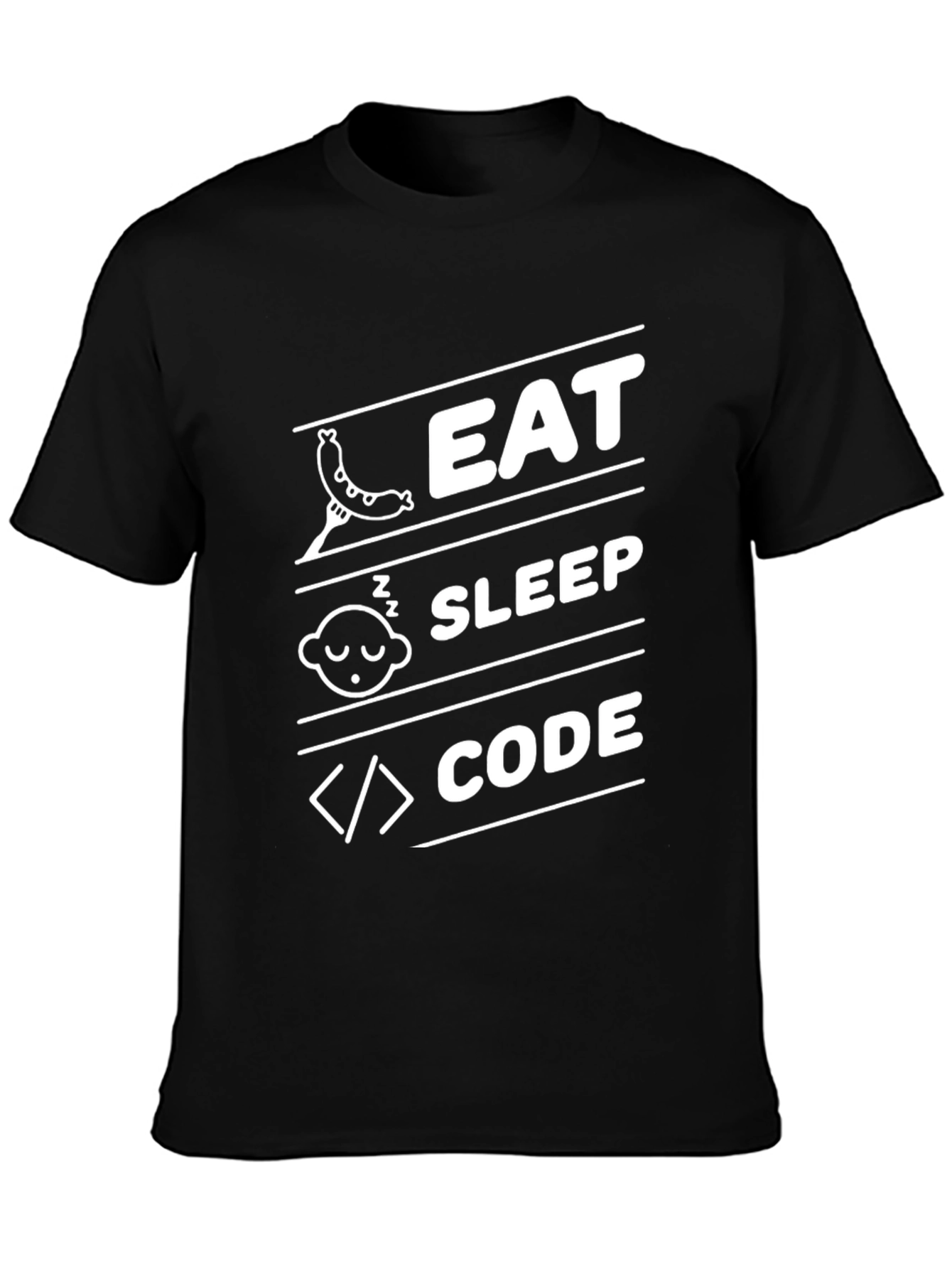 Eat Sleep Code Black Graphic Tee