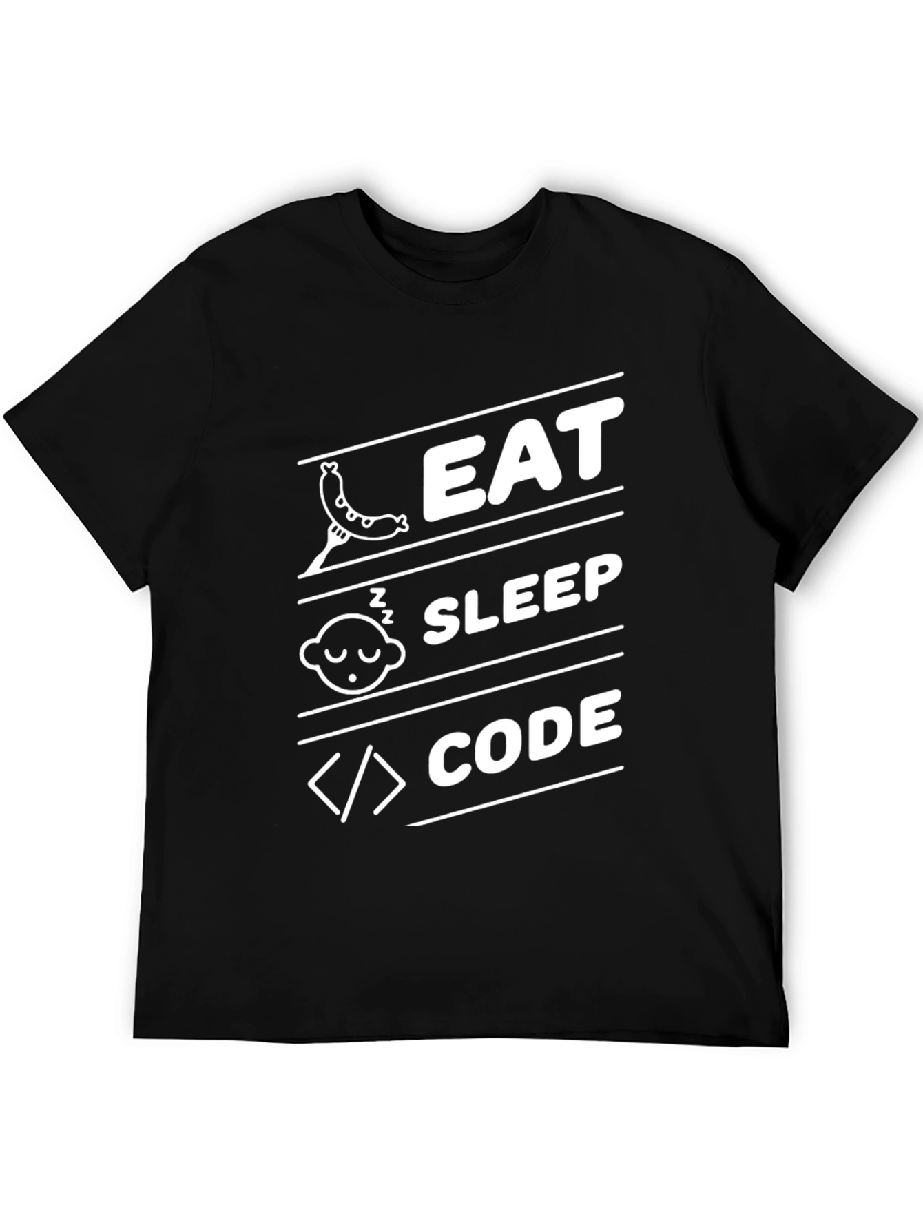 Eat Sleep Code Black Graphic Tee
