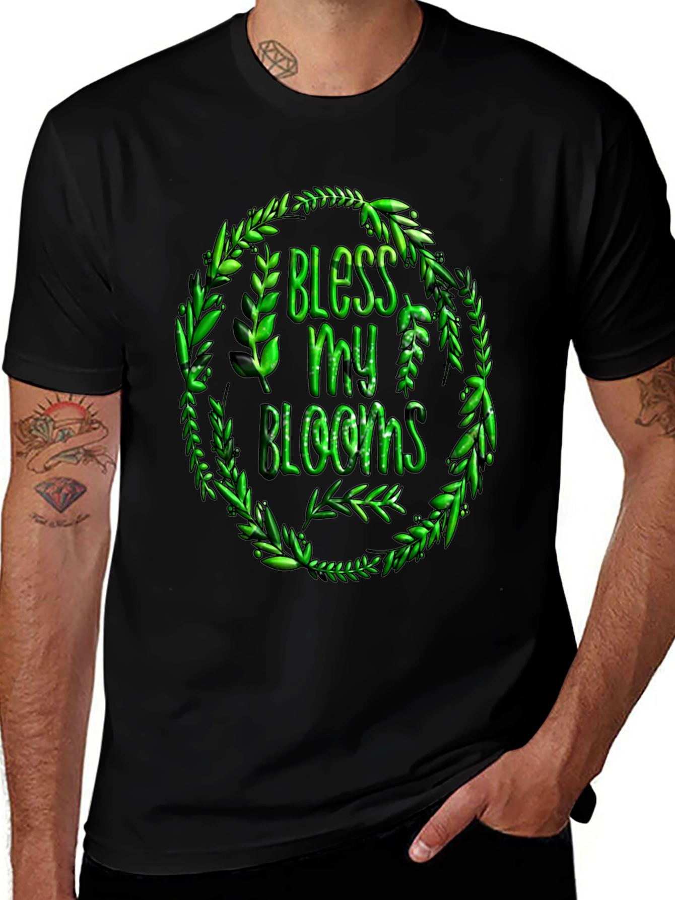Bless My Blooms Graphic T-Shirt - Black