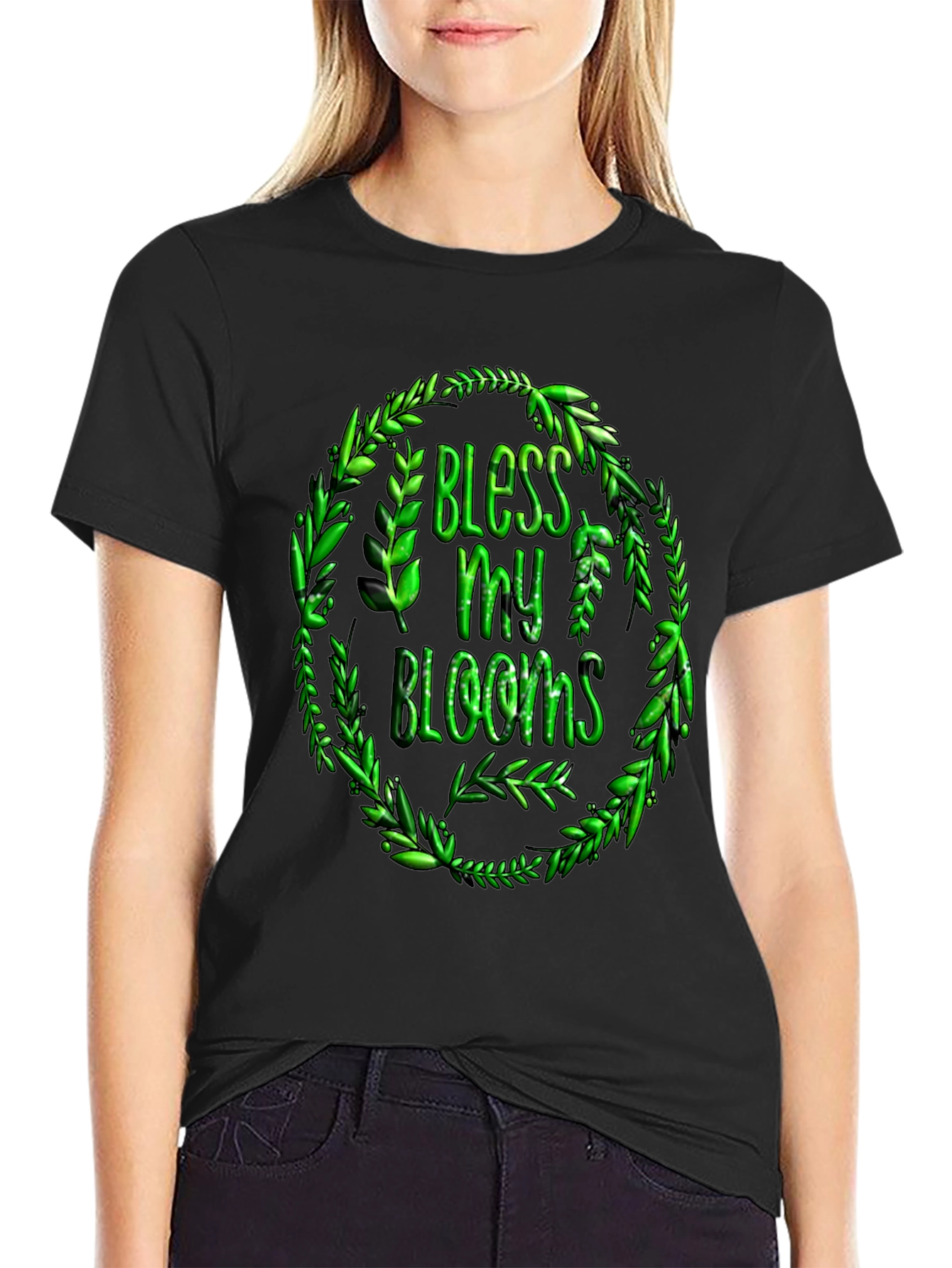 Bless My Blooms Graphic T-Shirt - Black