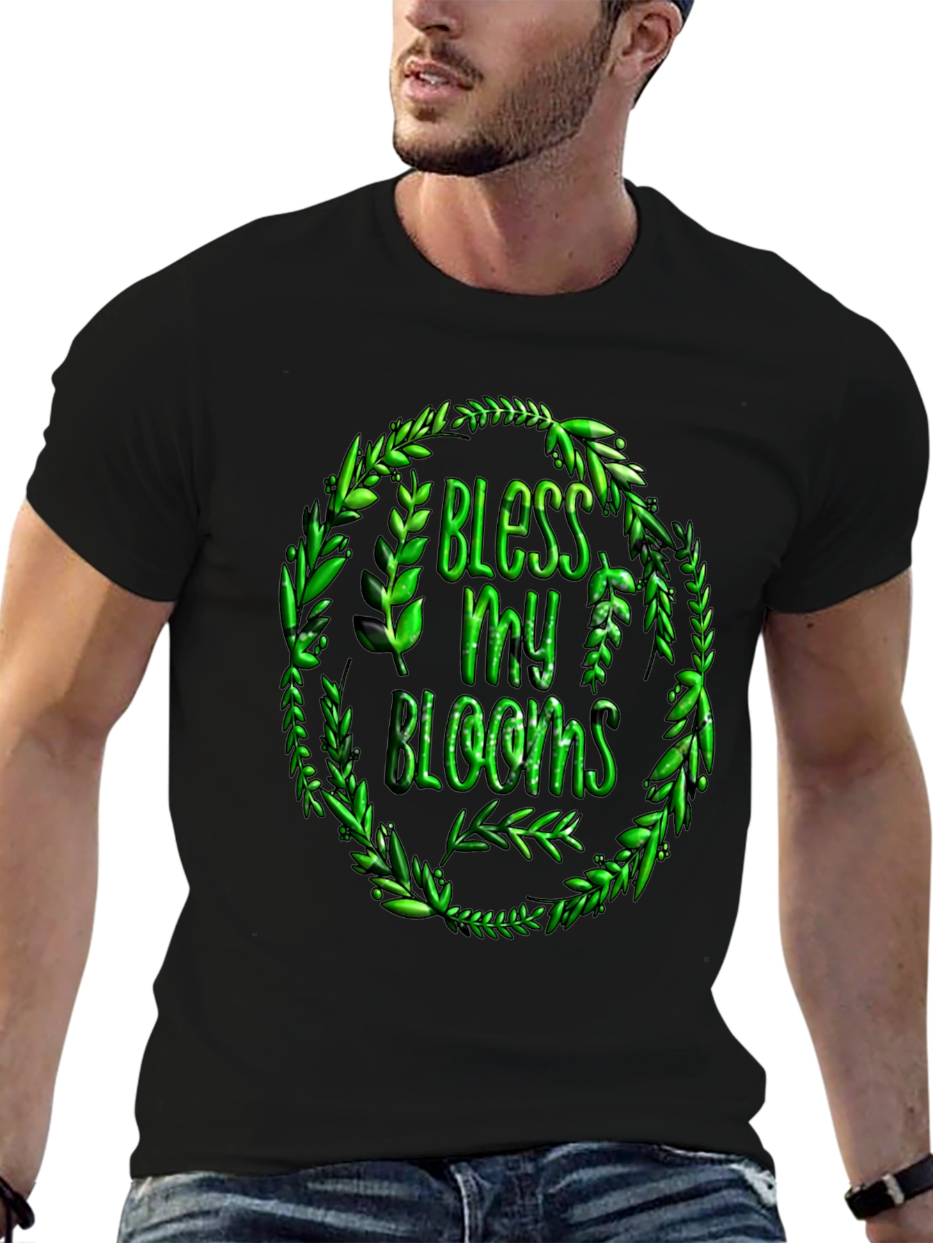 Bless My Blooms Graphic T-Shirt - Black